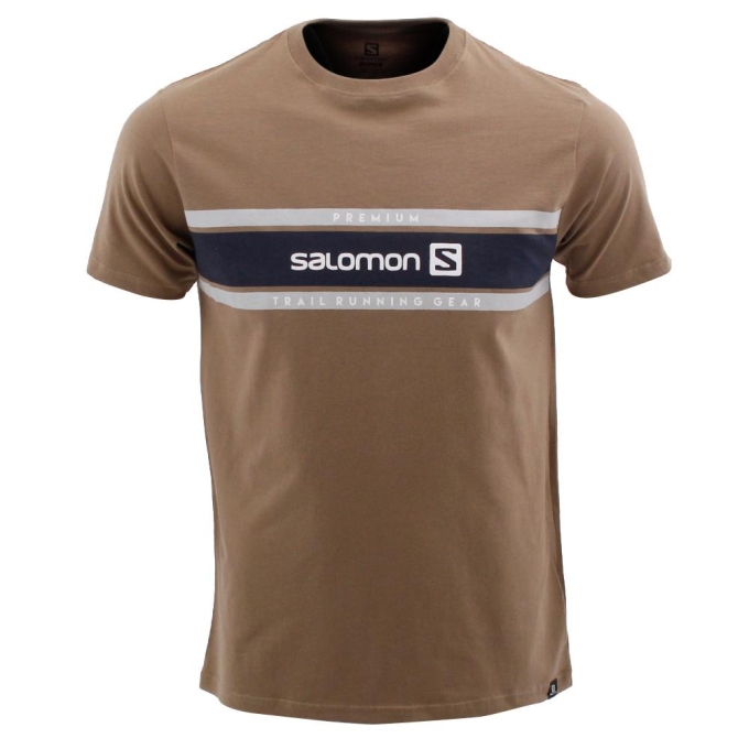 Salomon TOW THE LINE SS M Tシャツ メンズ ブラウン | JP-1028DUV