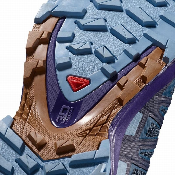 Salomon XA PRO 3D V8 ハイキング シューズ レディース ネイビー 紫 インディゴブルー | JP-1480TPA