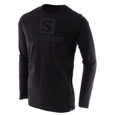 Salomon ACHIEVE LS M Tシャツ メンズ 黒 | JP-9367LTM