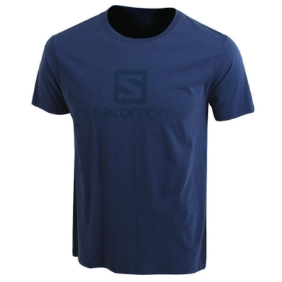 Salomon ACHIEVE SS M Tシャツ メンズ ネイビー | JP-6534ROV