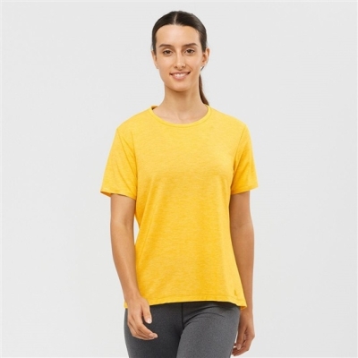 Salomon ESSENTIAL TENCEL Tシャツ レディース 黄色 | JP-3604GLX