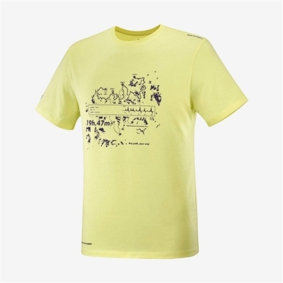 Salomon OUTLIFE GRAPHIC SALOMONOTONE SS M ショート Sleeve Tシャツ メンズ 黄色 | JP-6485AVY